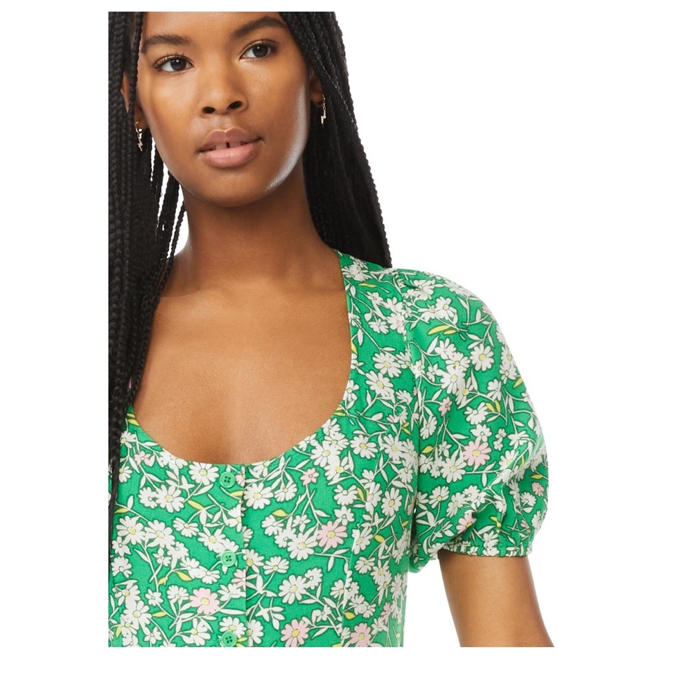 Scoop Square Neck Midi Dress